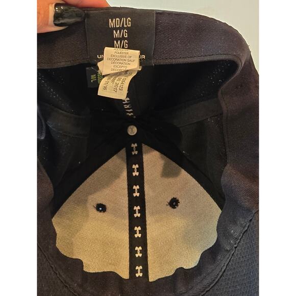 Under Armour Classic Fit Black Baseball Cap Hat Fitted Size MD/LG - Picture 2 of 4